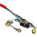 Лебёдка ручная рычажная 4 т. со стальным тросом 6 мм, 3,6 м, 3 крюка